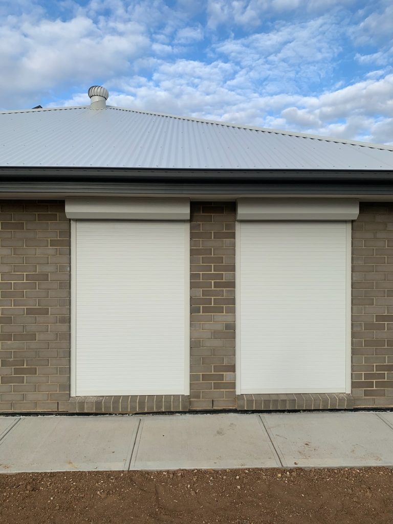 Roller Shutters Star Doors Security shutters white double windows