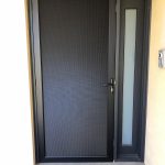Vision-Gard one way mash security door dark wooden frame